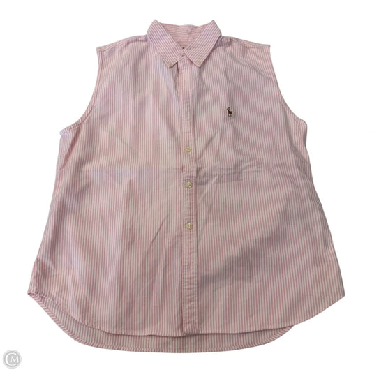 Top Sleeveless By Ralph Lauren In Pink & White, Size: 12