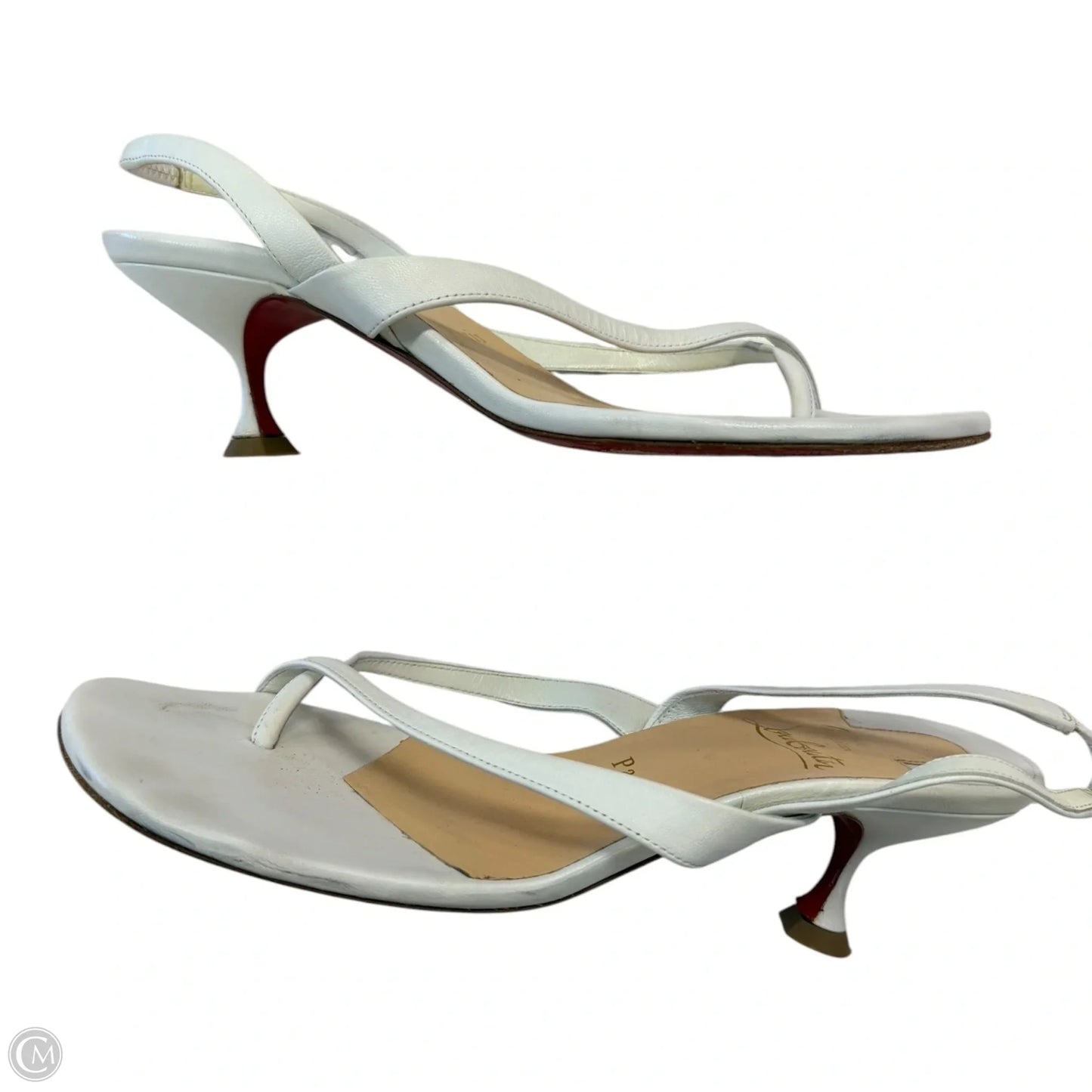 Shoes Luxury Designer By Christian Louboutin In White, Size: 8.5