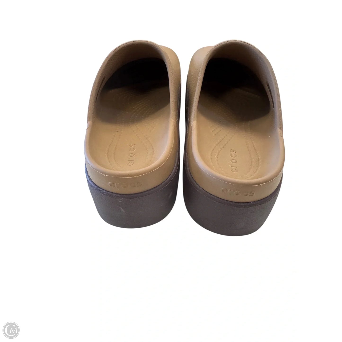 Sandals Heels Block By Crocs In Beige, Size: 6.5