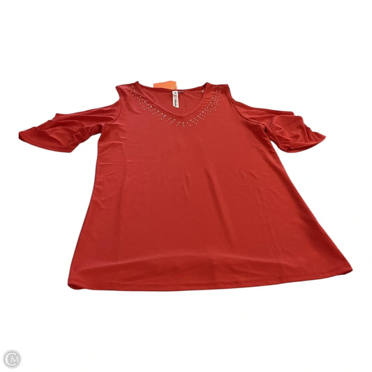 Top Short Sleeve By Ny Collection In Red, Size: Petite   Small