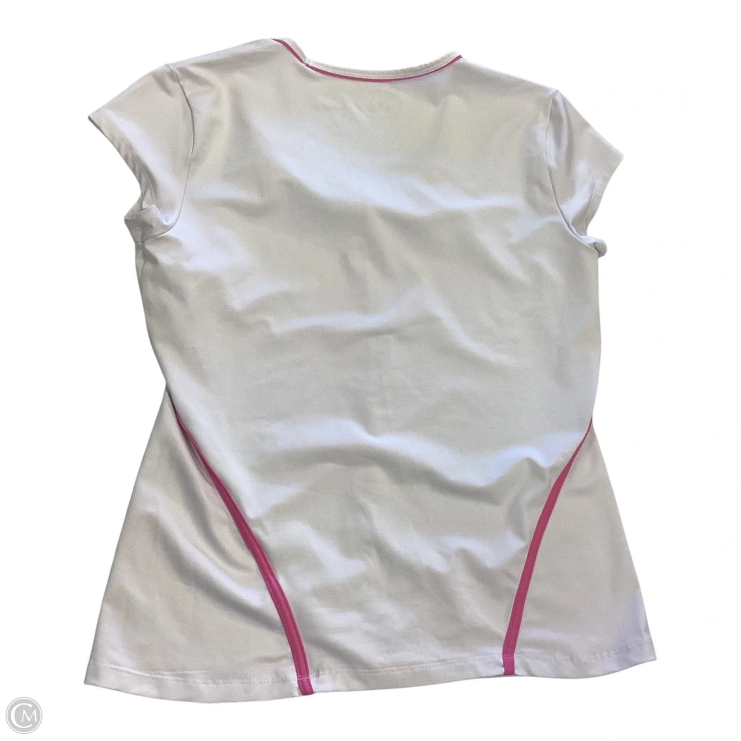 Athletic Top Short Sleeve By Fila In Pink & White, Size: M