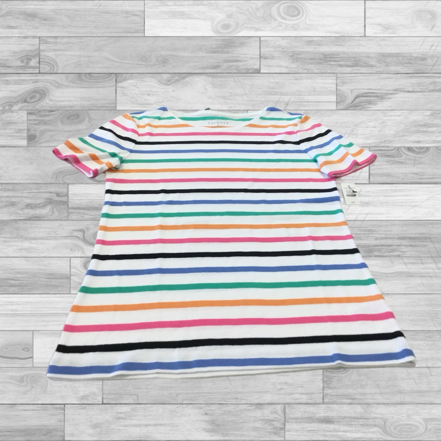 Top Short Sleeve Basic By Talbots In Striped Pattern, Size: Xs