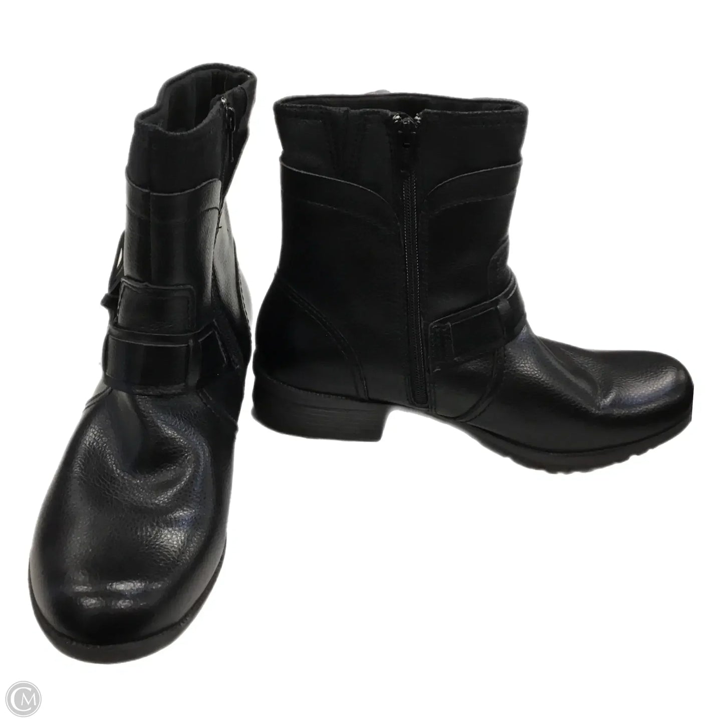 Boots Ankle Heels By Clarks In Black, Size: 10