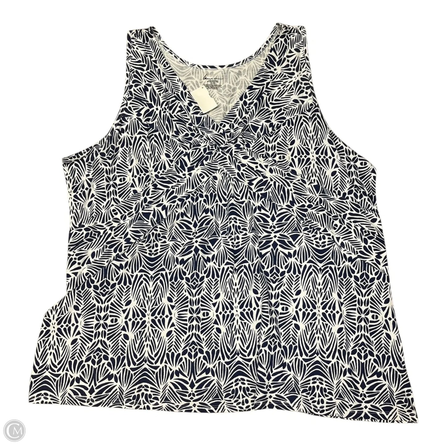 Top Sleeveless By Lane Bryant In Blue & White, Size: 3x