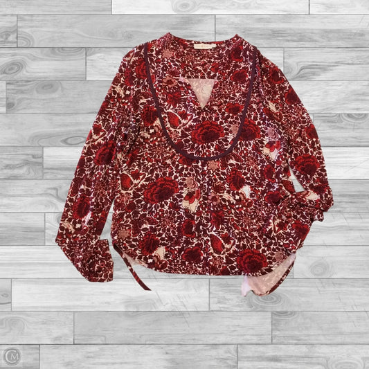 Top Long Sleeve Designer By Tory Burch In Red, Size: S