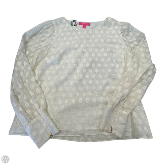 Top Long Sleeve Designer By Lilly Pulitzer In White, Size: L