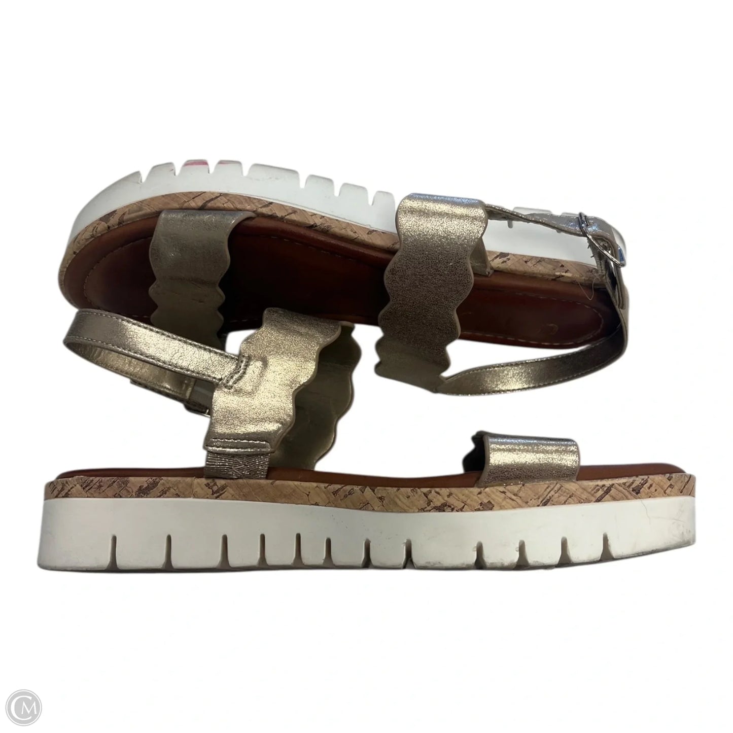 Sandals Heels Platform By Unisa In Gold, Size: 8