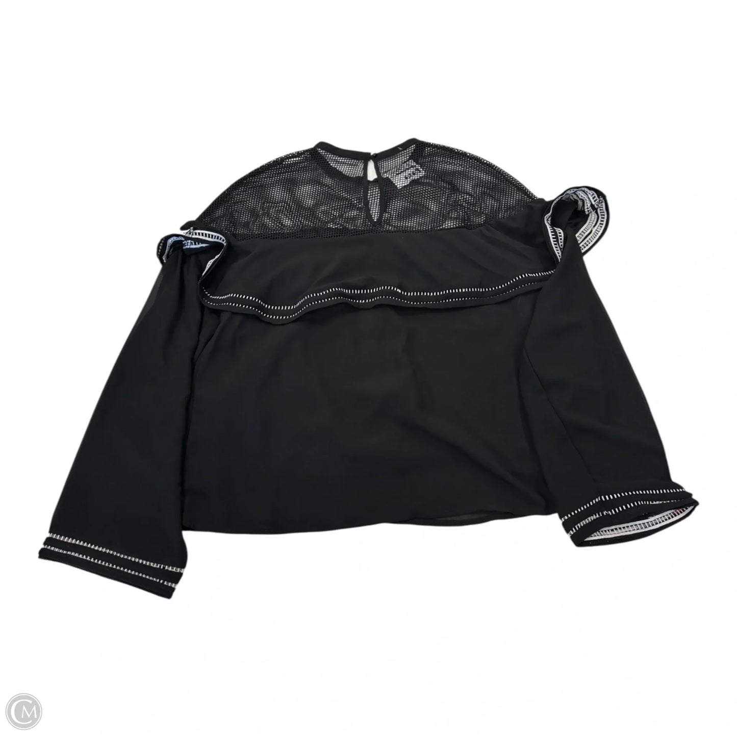 Top Long Sleeve By Fabrik In Black, Size: L