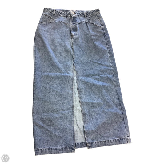 Skirt Maxi By Reverie In Blue Denim, Size: Xl
