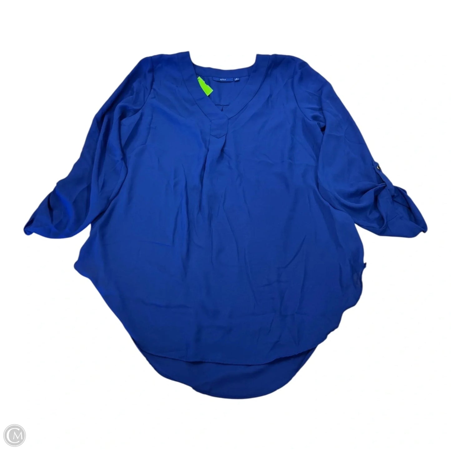 Top 3/4 Sleeve By Apt 9 In Blue, Size: M