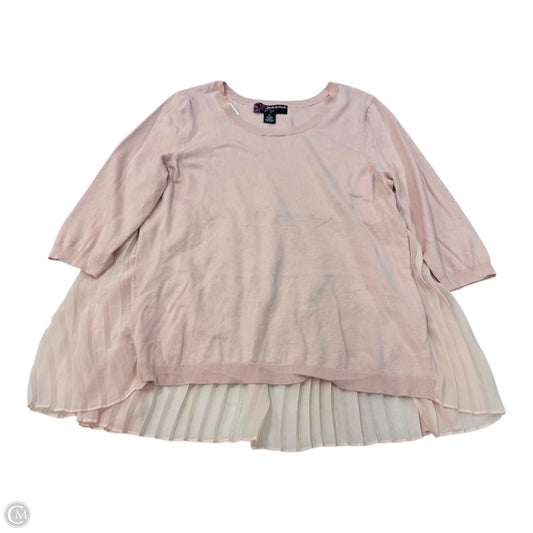 Top 3/4 Sleeve By Peck And Peck In Pink, Size: Xl
