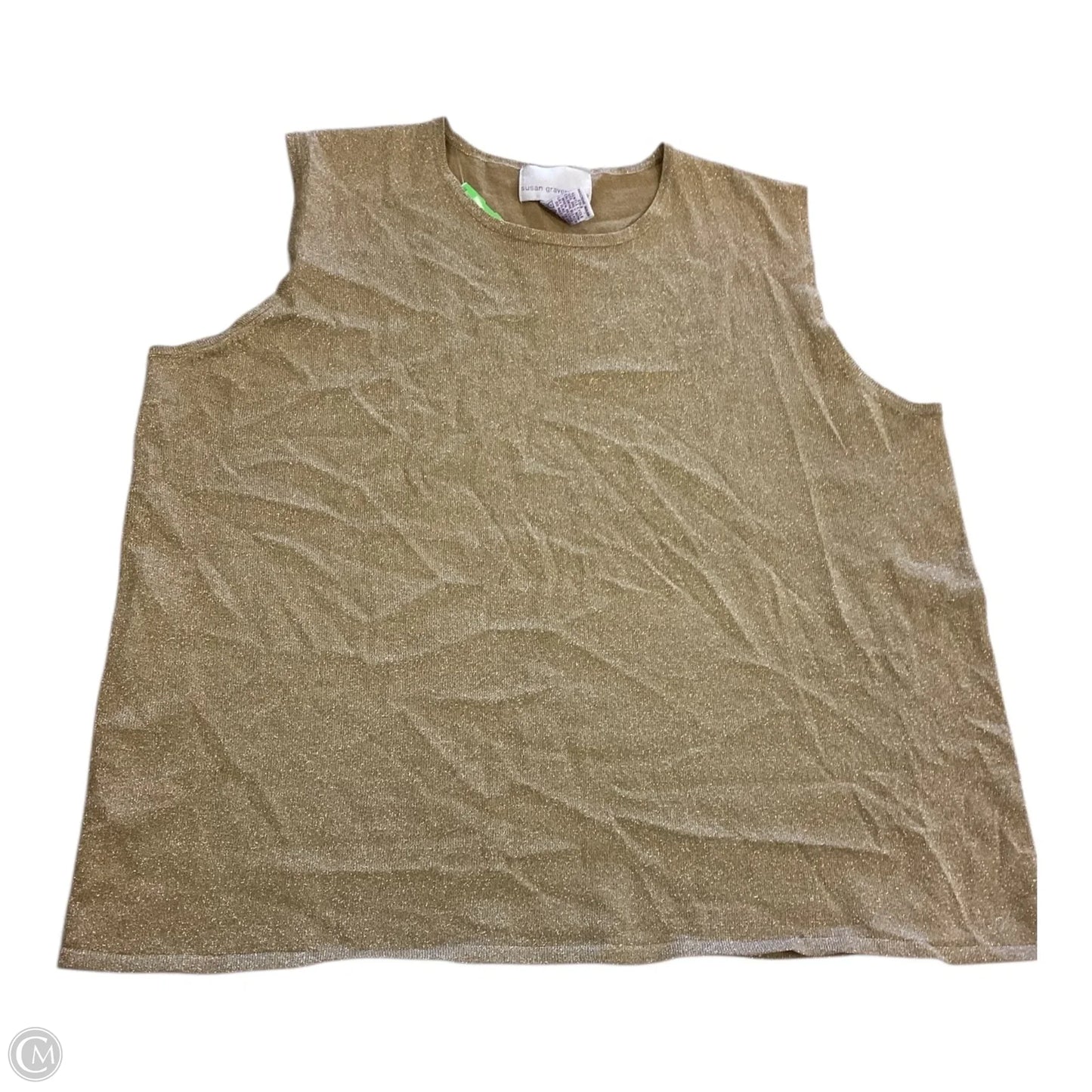Top Sleeveless By Susan Graver In Gold, Size: 2x