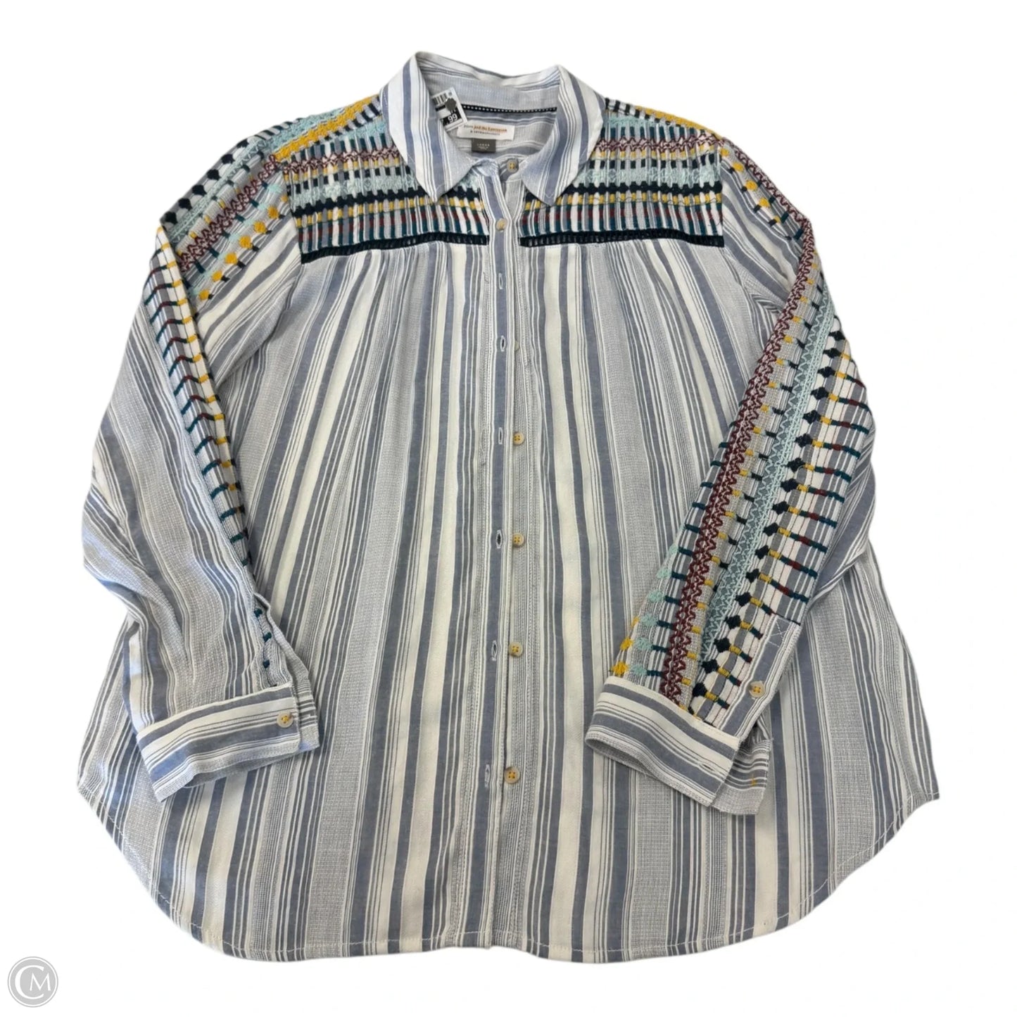 Top Long Sleeve By Pilcro In Striped Pattern, Size: L