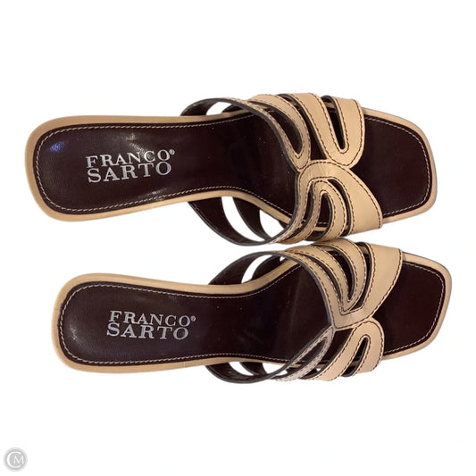 Sandals Heels Wedge By Franco Sarto In Tan, Size: 6.5