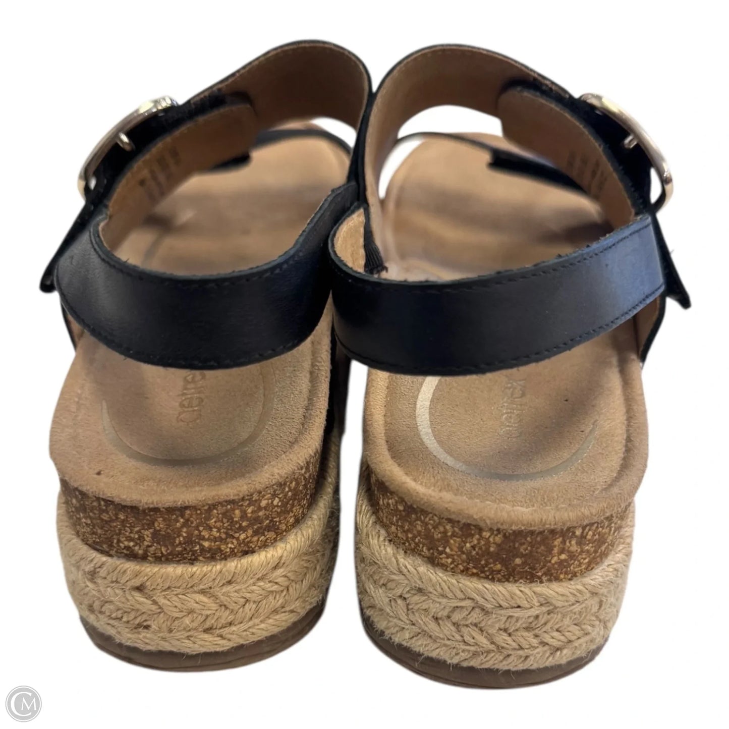 Sandals Heels Block By Aetrex In Black, Size: 8.5