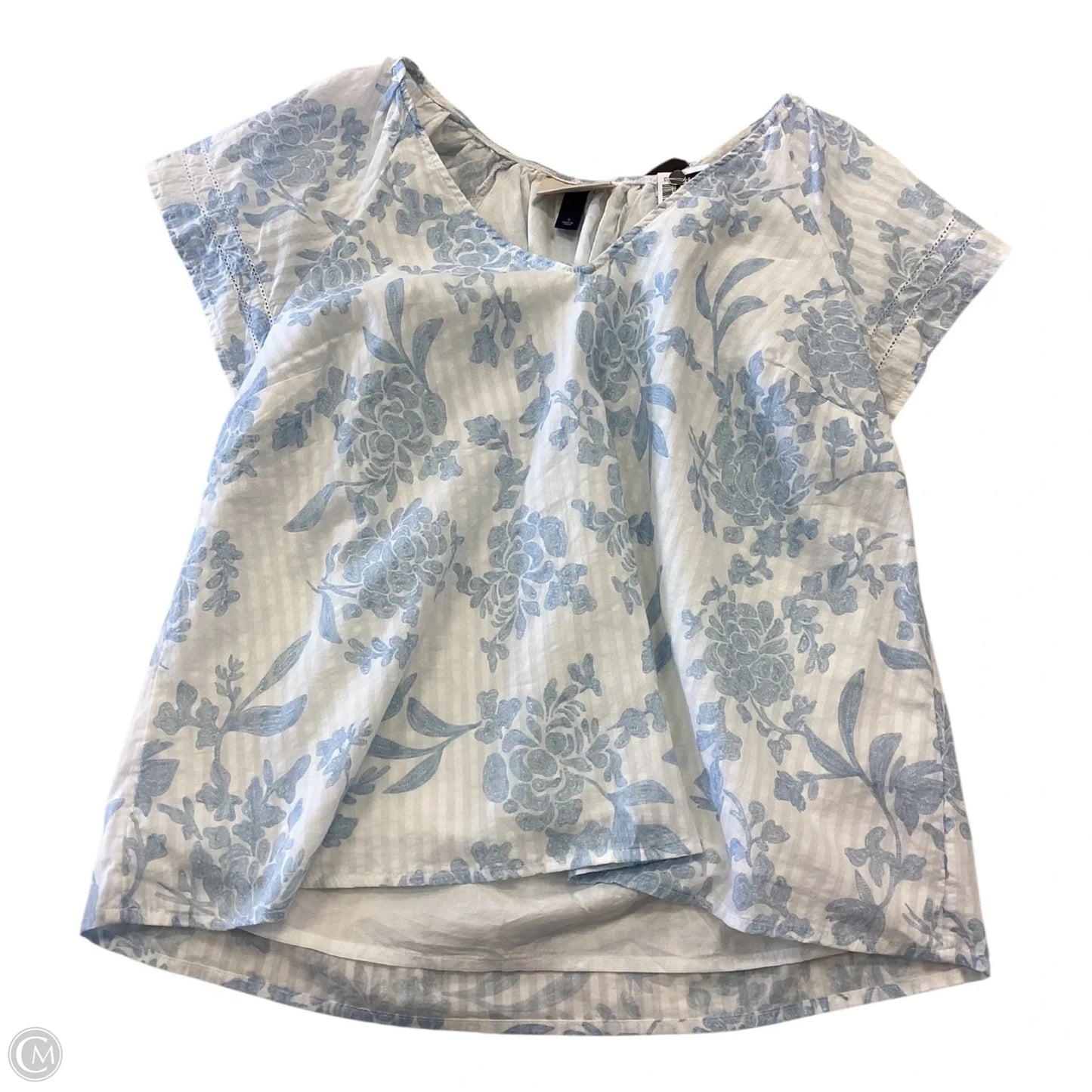 Top Short Sleeve By Universal Thread In Blue & White, Size: S