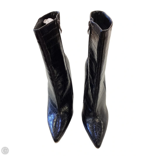 Boots Ankle Heels By Clothes Mentor In Black, Size: 10.5