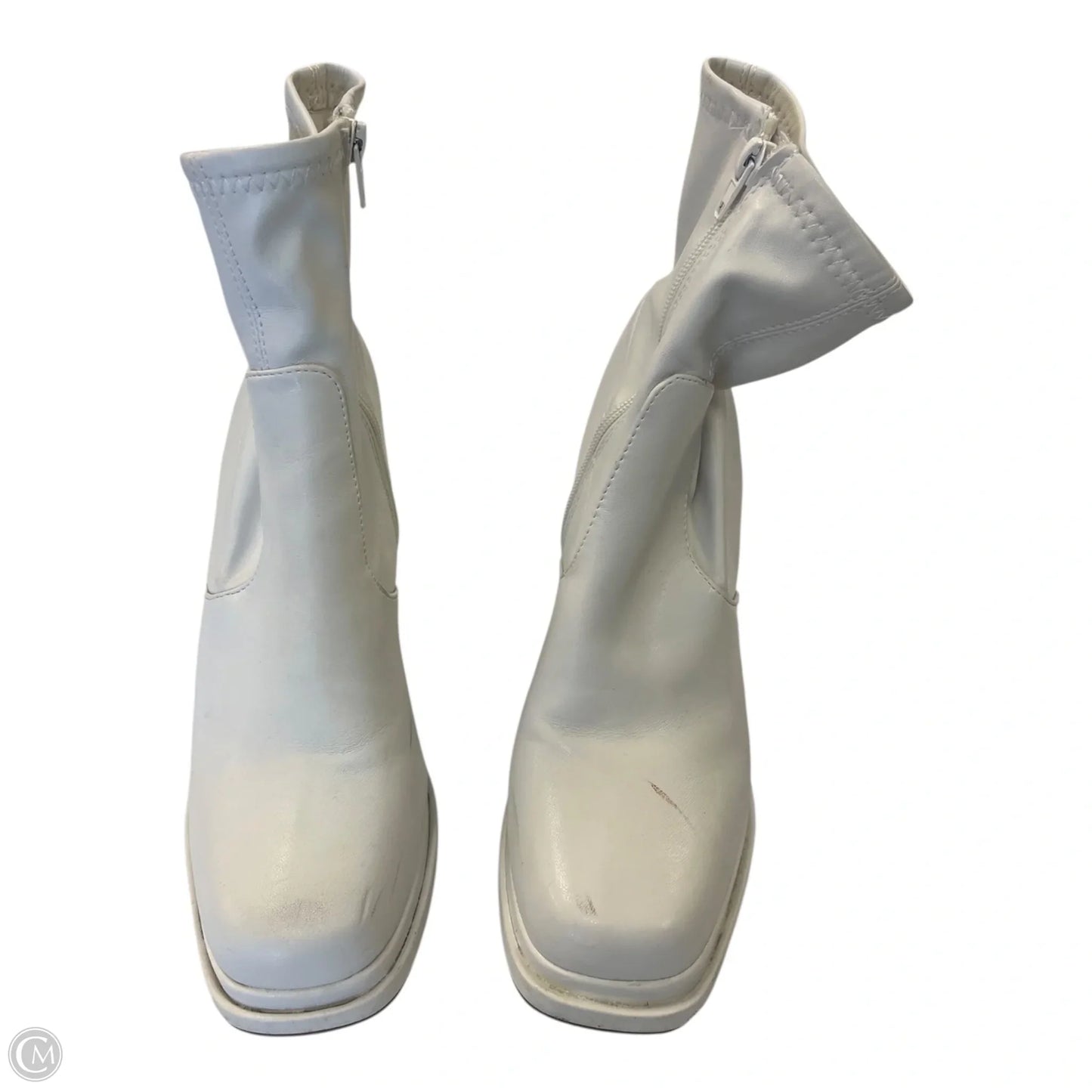 Boots Ankle Heels By Steve Madden In White, Size: 8.5
