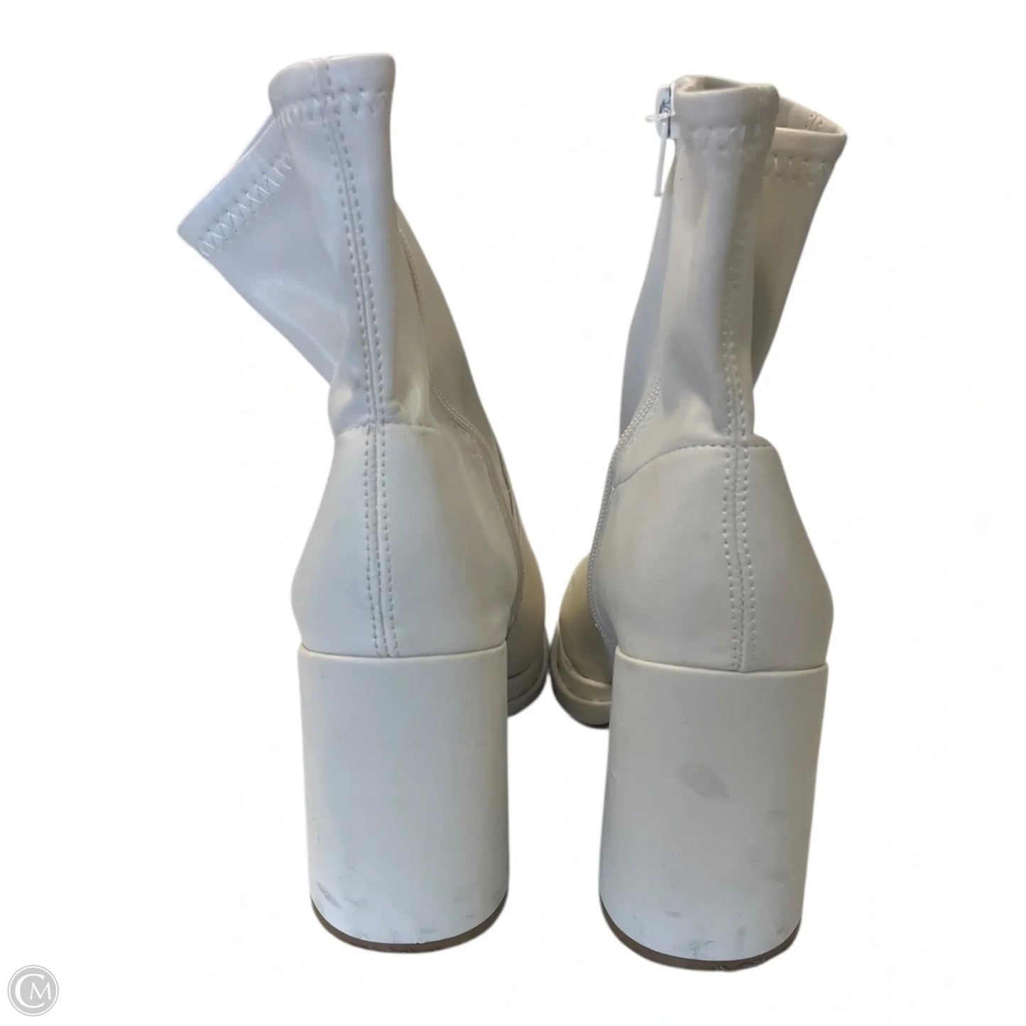 Boots Ankle Heels By Steve Madden In White, Size: 8.5