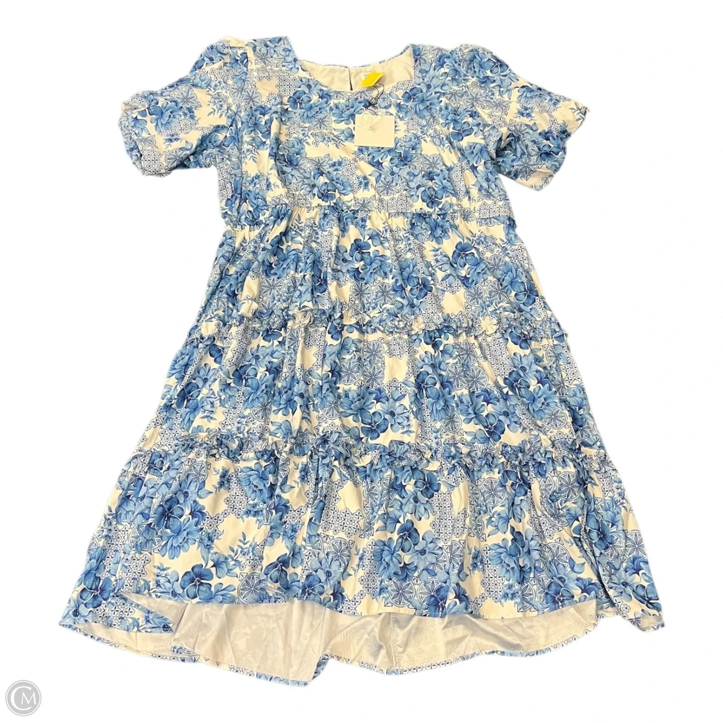 Dress Casual Short By Badgley Mischka In Blue & White, Size: 3x
