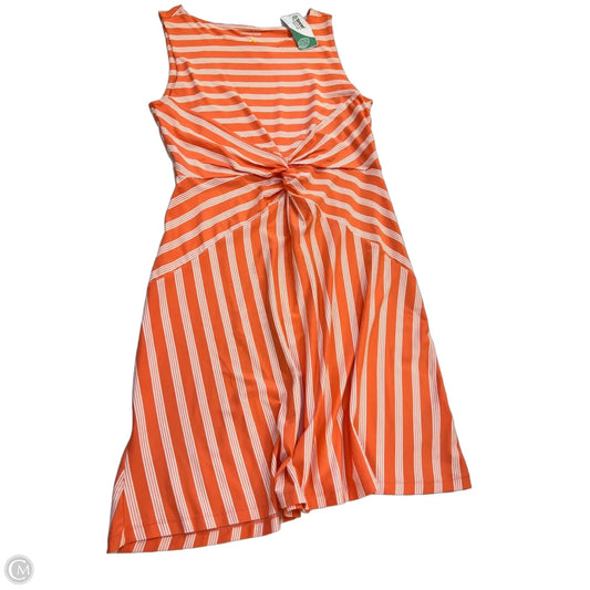 Dress Casual Short By Lands End In Orange & White, Size: M