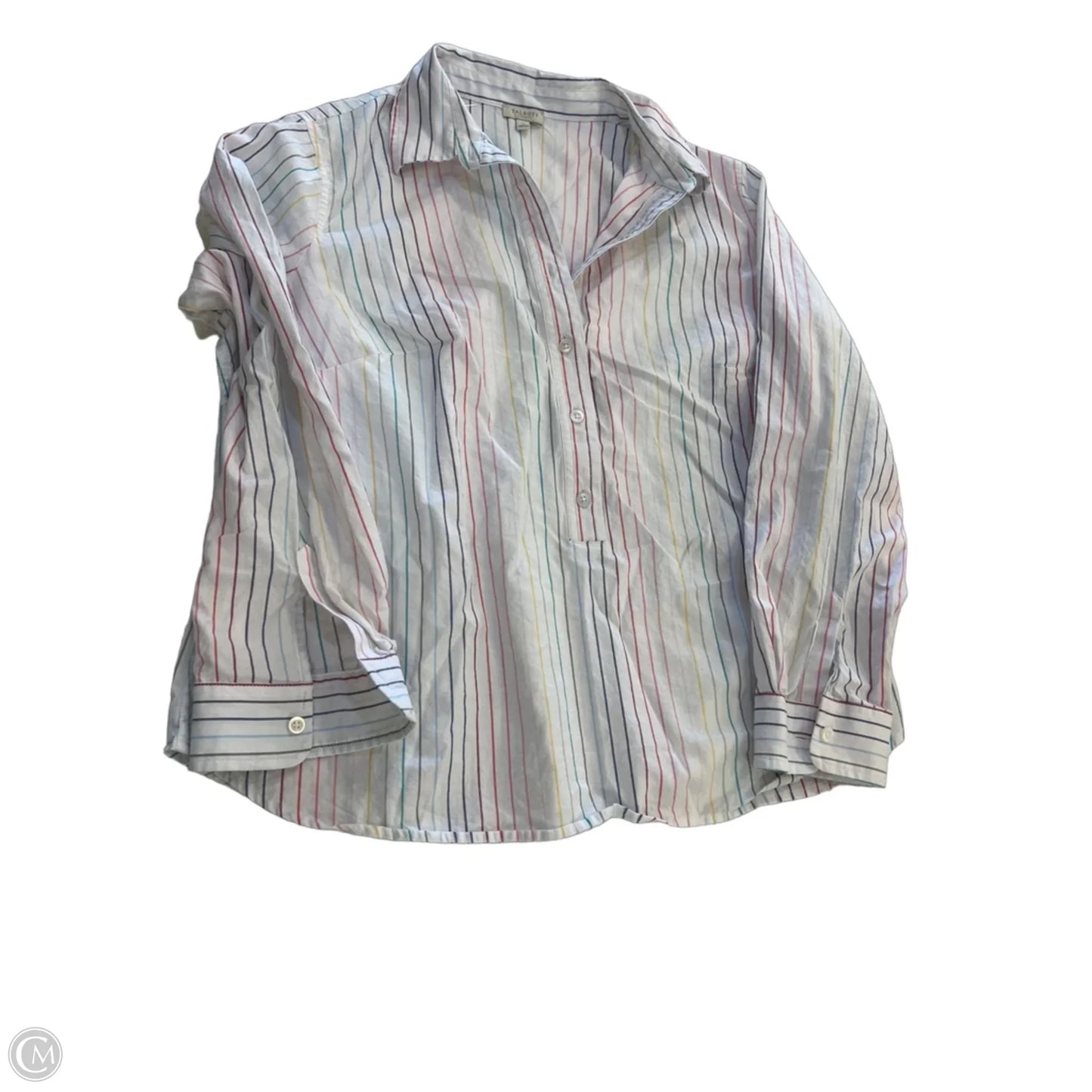 Top Long Sleeve By Talbots In Striped Pattern, Size: 1x