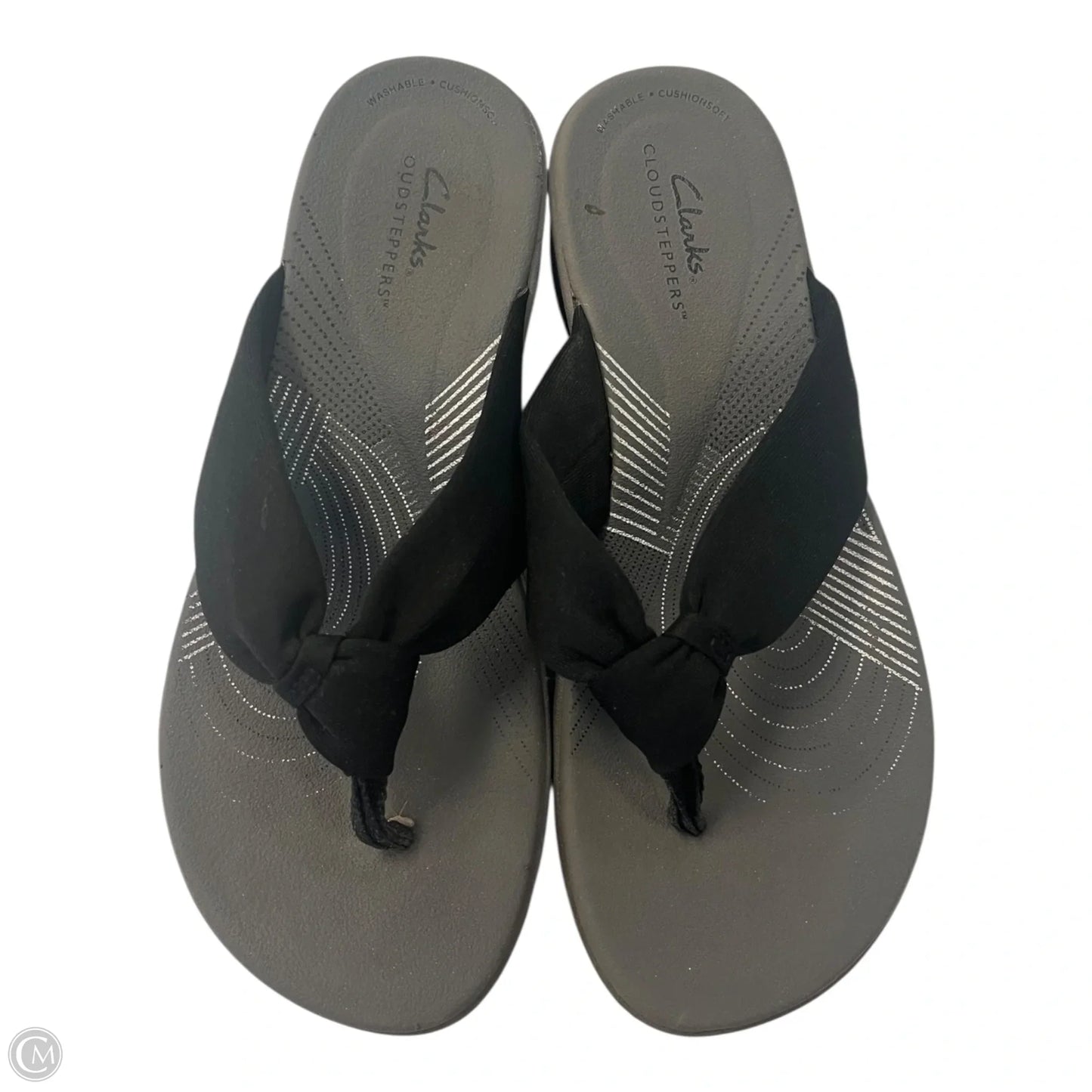 Sandals Flip Flops By Clarks In Black, Size: 7