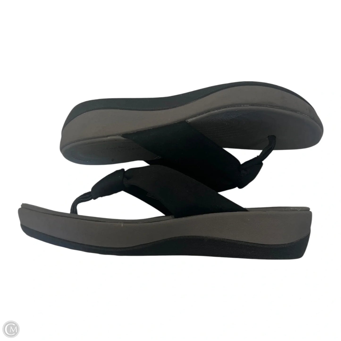 Sandals Flip Flops By Clarks In Black, Size: 7
