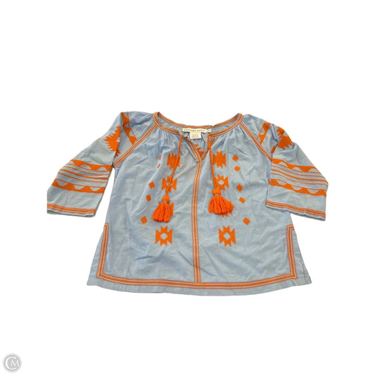Top 3/4 Sleeve By Gretchen Scott In Blue & Orange, Size: S