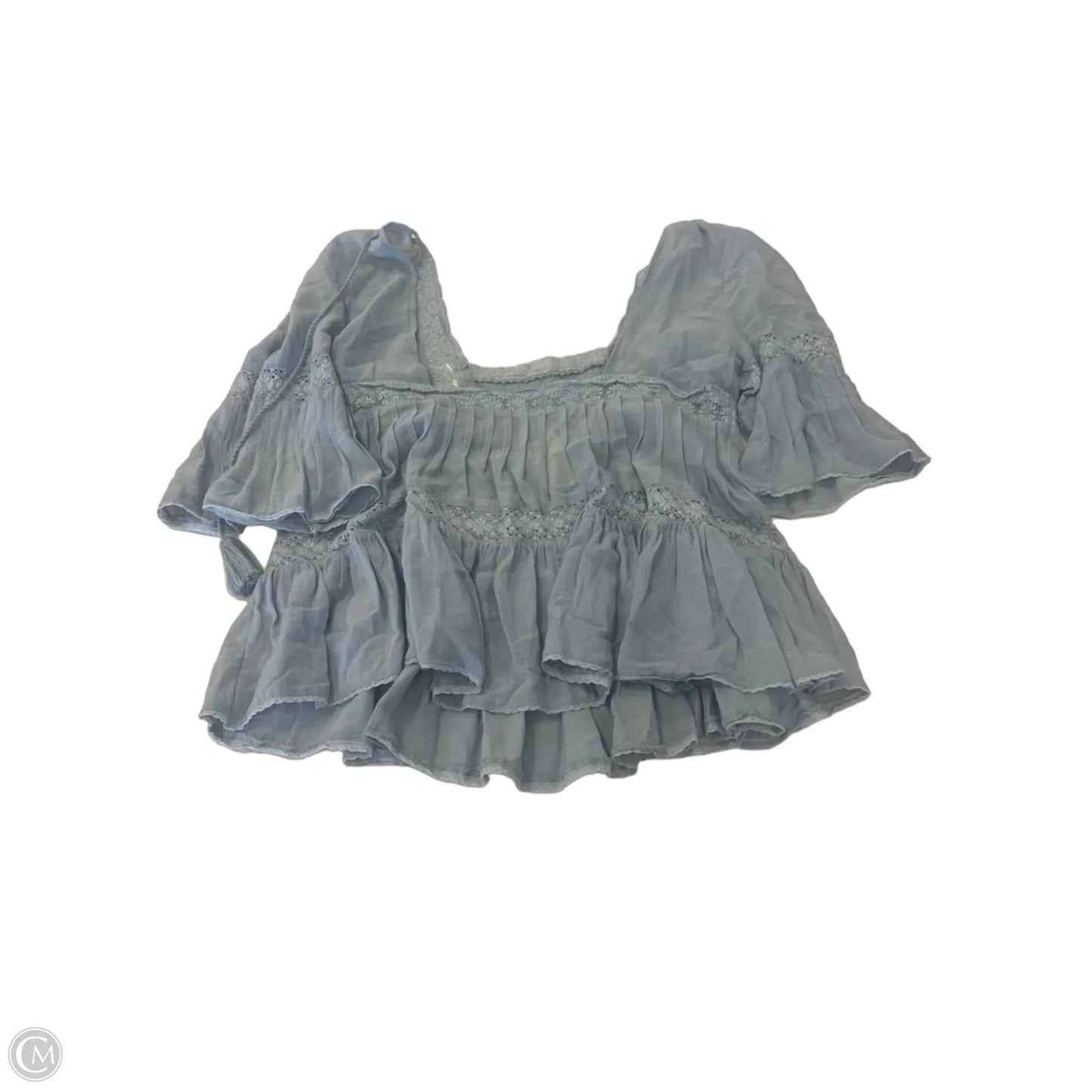Blouse Short Sleeve By Free People In Blue, Size: S