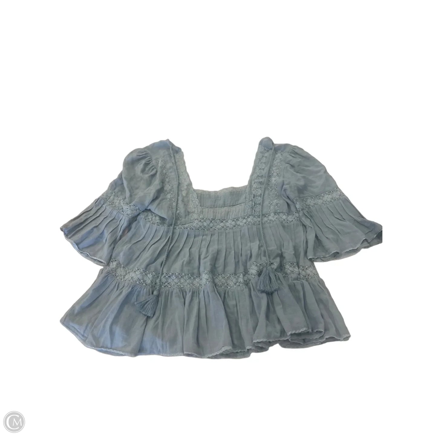 Blouse Short Sleeve By Free People In Blue, Size: S