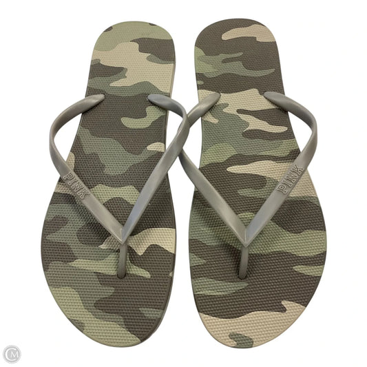 Sandals Flip Flops By Pink In Green, Size: 8.5