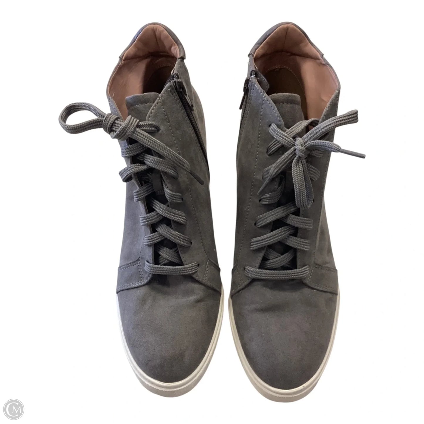 Shoes Heels Wedge By Clothes Mentor In Grey, Size: 11
