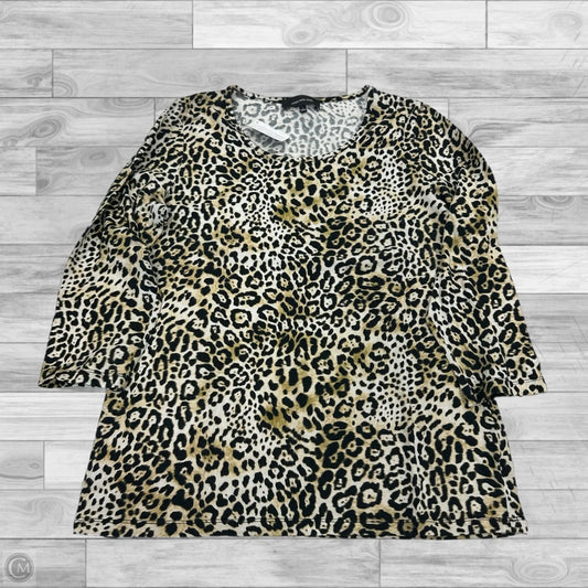 Top 3/4 Sleeve By Jones New York In Animal Print, Size: L