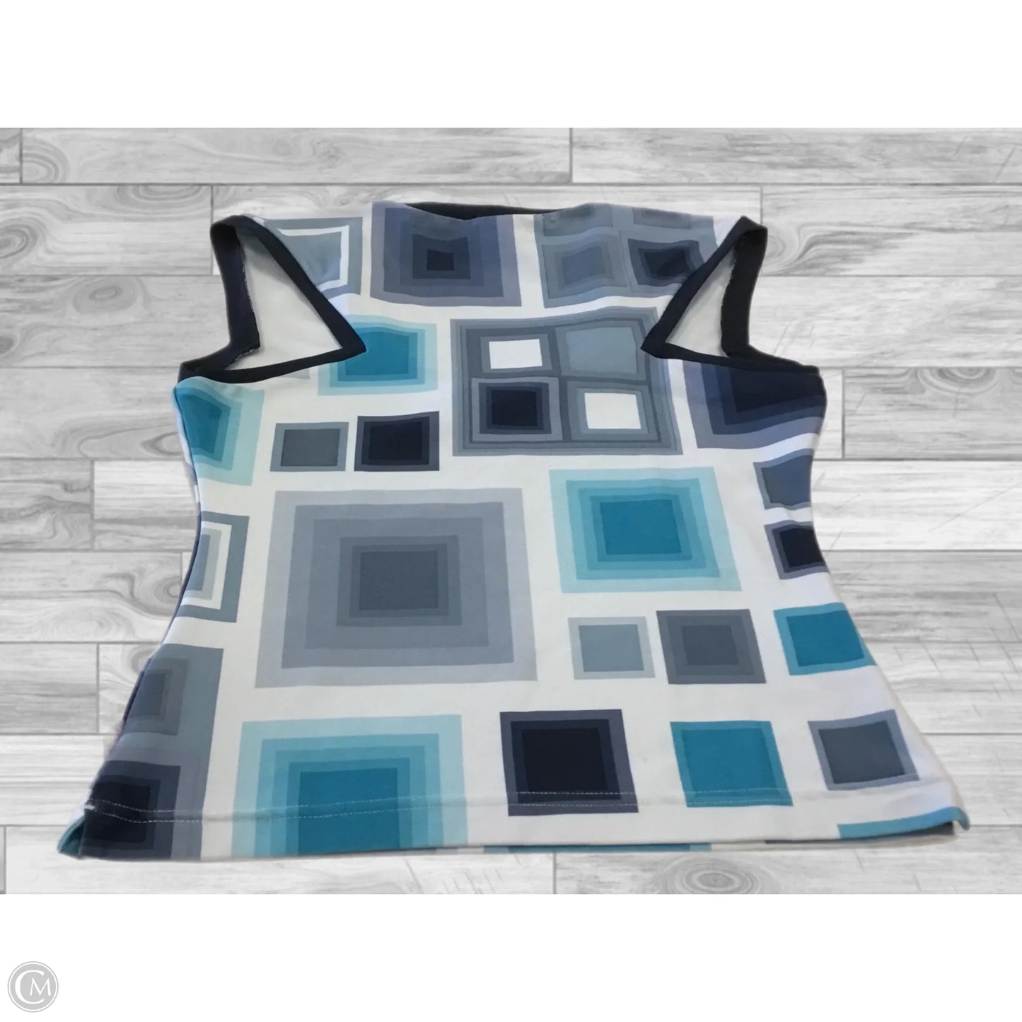 Athletic Tank Top By Nike In Grey & White, Size: S