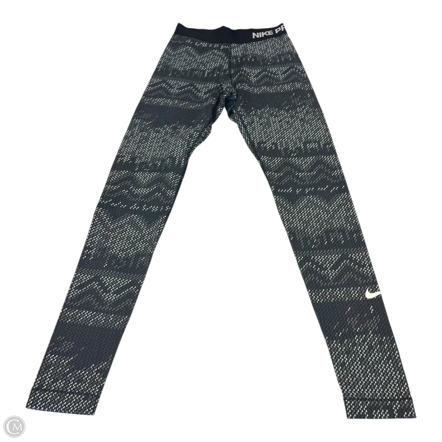 Athletic Leggings By Nike In Black & Grey, Size: Xs