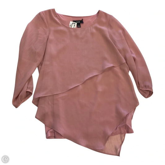 Top Long Sleeve By Agb In Pink, Size: S