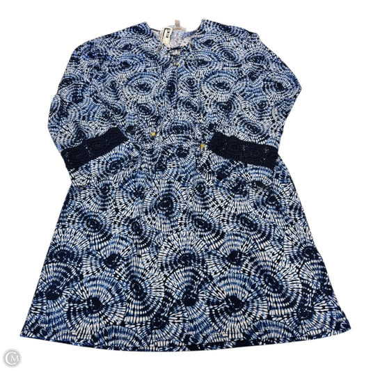 Dress Designer By Michael Kors In Blue & White, Size: L