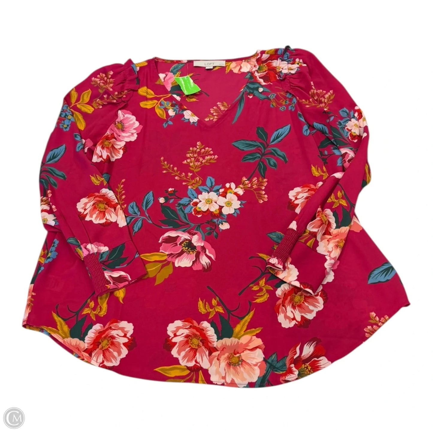 Top Long Sleeve By Loft In Floral Print, Size: Lp