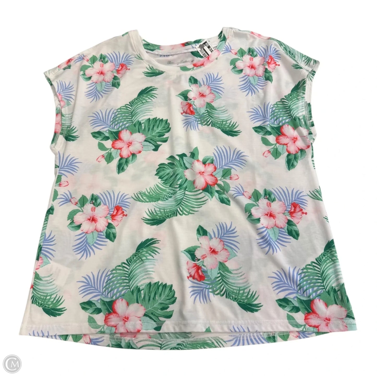 Top Short Sleeve By Tommy Bahama In Floral Print, Size: M