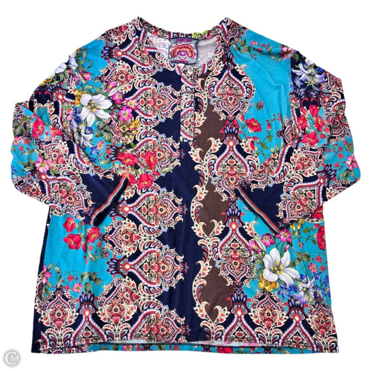 Top Long Sleeve By Johnny Was In Multi-colored, Size: L