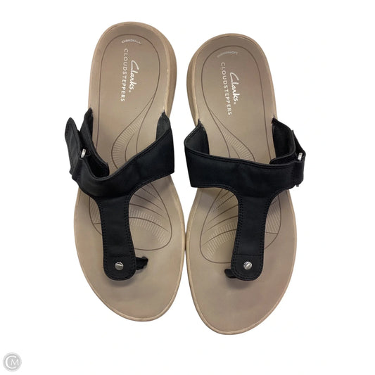 Sandals Flip Flops By Clarks In Black, Size: 12