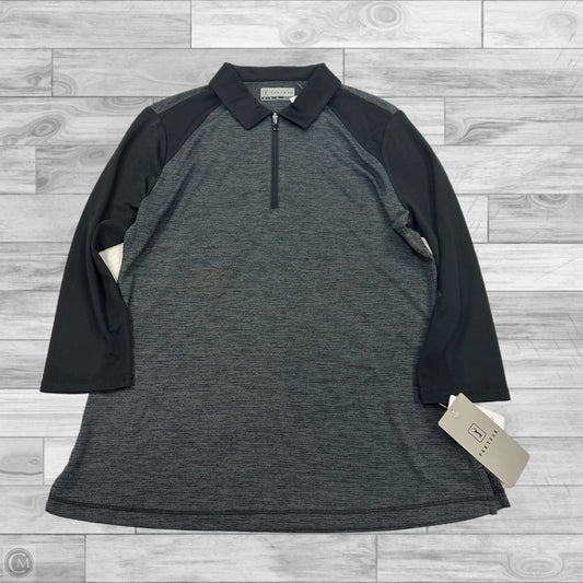 Athletic Top Long Sleeve Collar By Clothes Mentor In Grey, Size: M