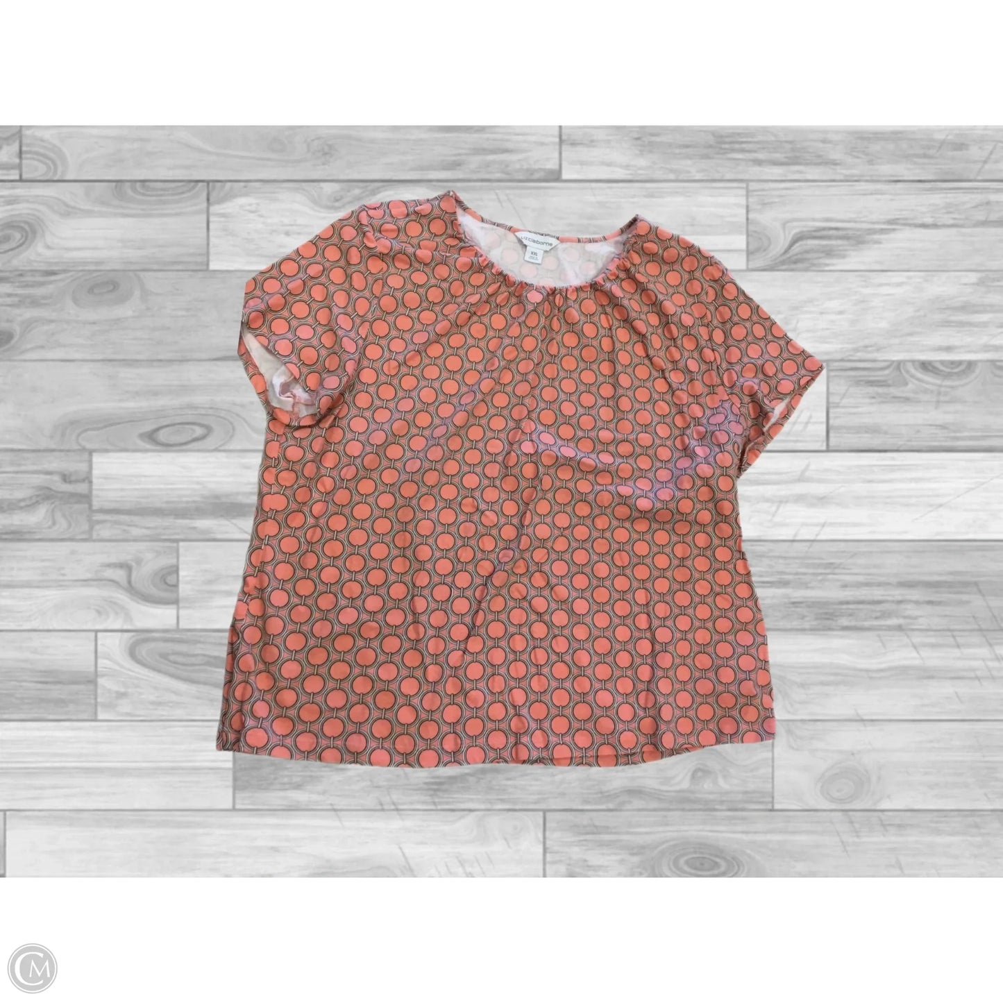 Top Short Sleeve By Liz Claiborne In Orange, Size: Xxl