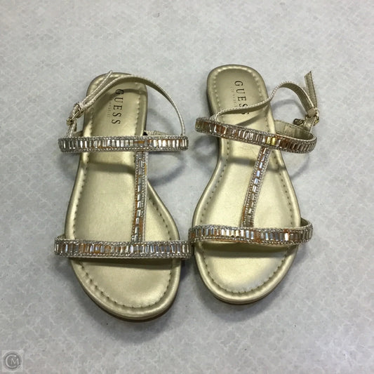 Sandals Flats By Guess In Gold, Size: 7.5
