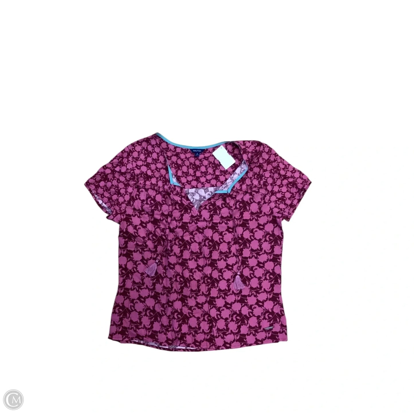 Top Short Sleeve By Nautica In Purple, Size: S