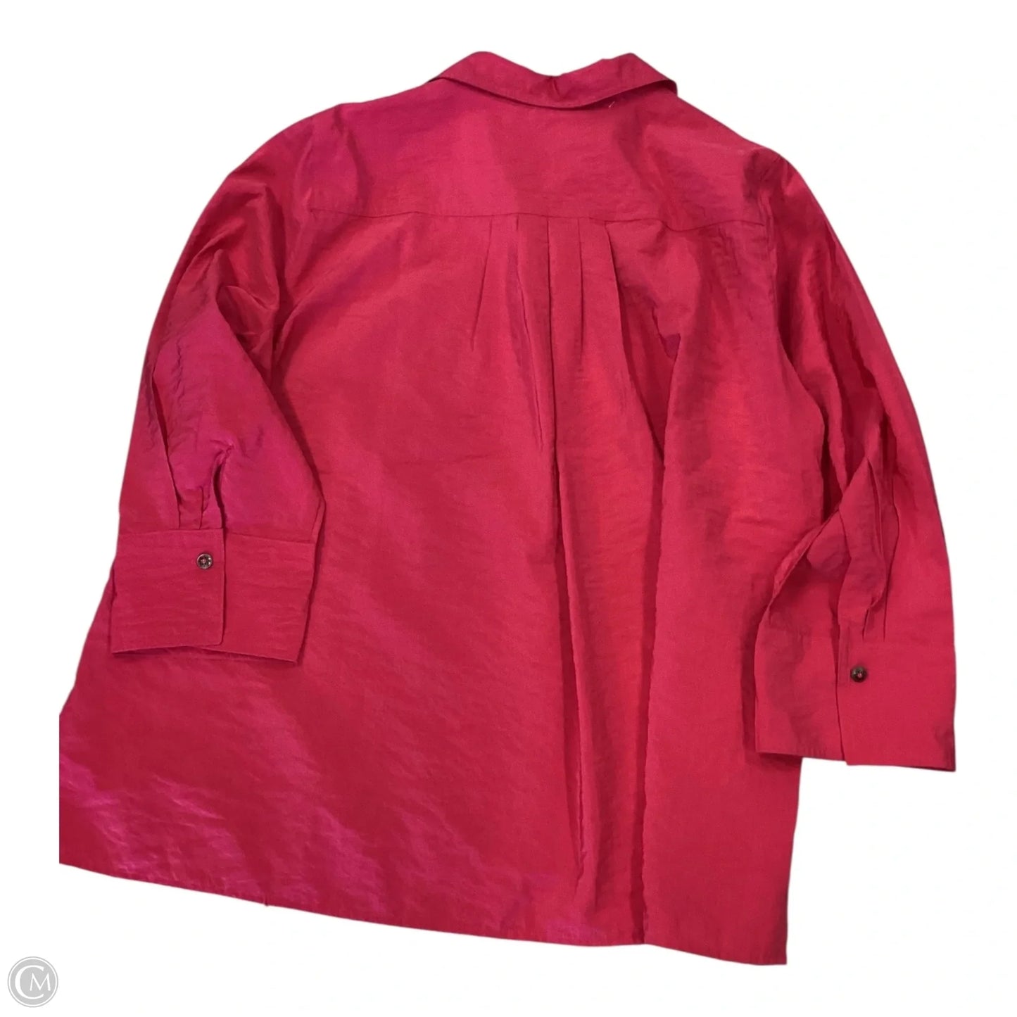 Top 3/4 Sleeve By Ali Miles In Pink, Size: 1x