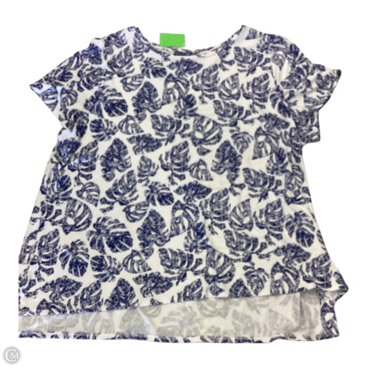 Top Short Sleeve By Alfani In Blue, Size: 2x