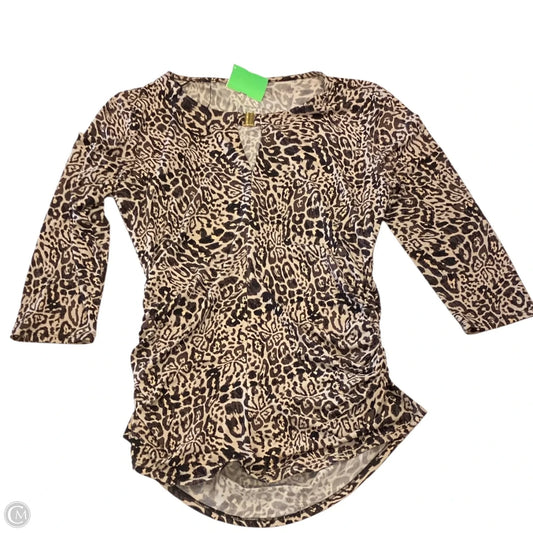 Top 3/4 Sleeve By Vince Camuto In Animal Print, Size: S