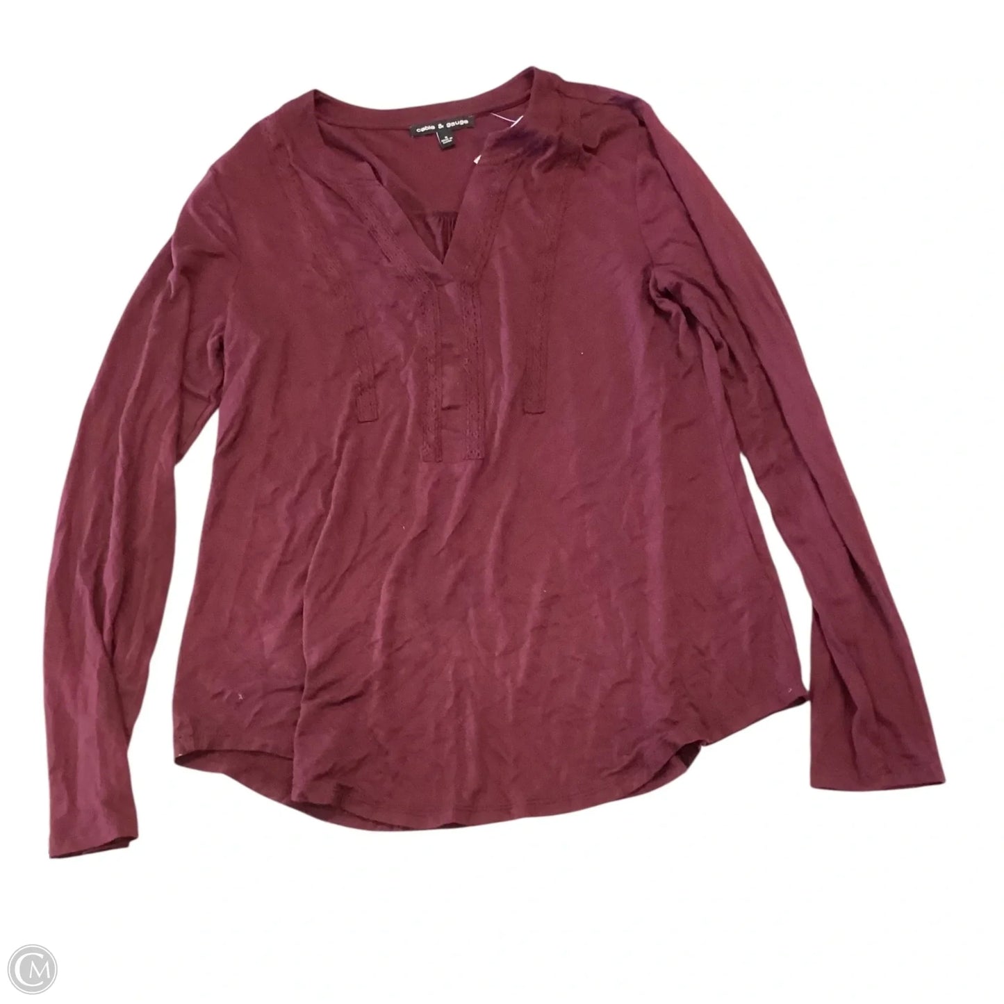 Top Long Sleeve By Cable And Gauge In Purple, Size: S